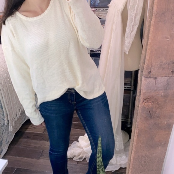 Vintage waffle knit top size one size fits most - Picture 2 of 6